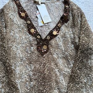 Solitaire Animal Print Tunic - Size 1X, New with Tags